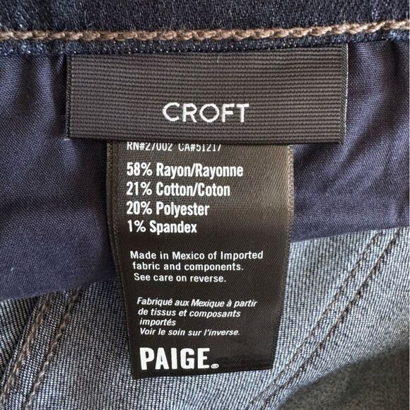 Paige Croft Transcend Croft Skinny Jeans in Sturm Wash Size 36 - Picture 11 of 12